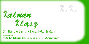 kalman klasz business card